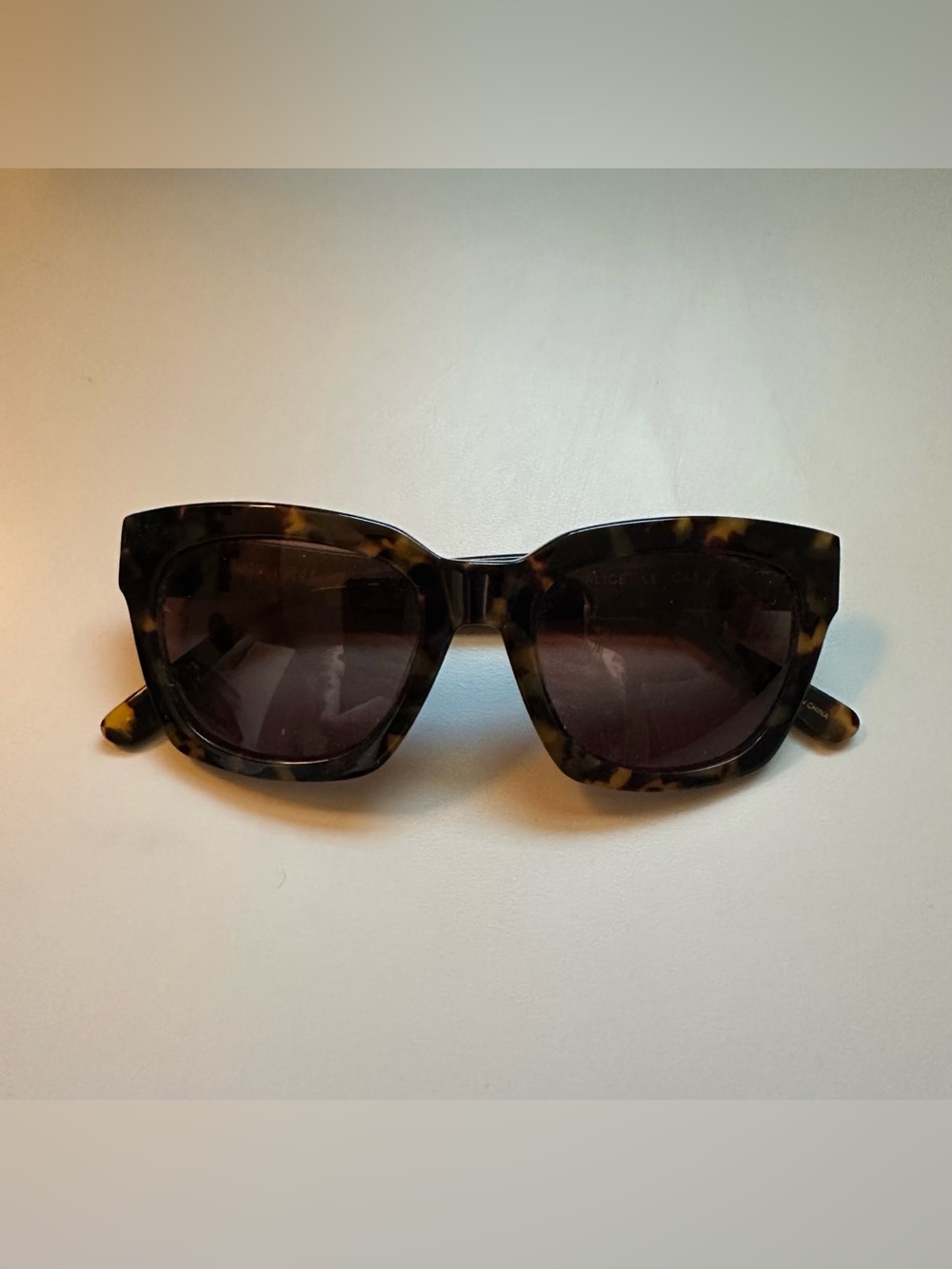 Ganni Tortoiseshell Cat-Eye Sunglasses with Dark Brown Lenses